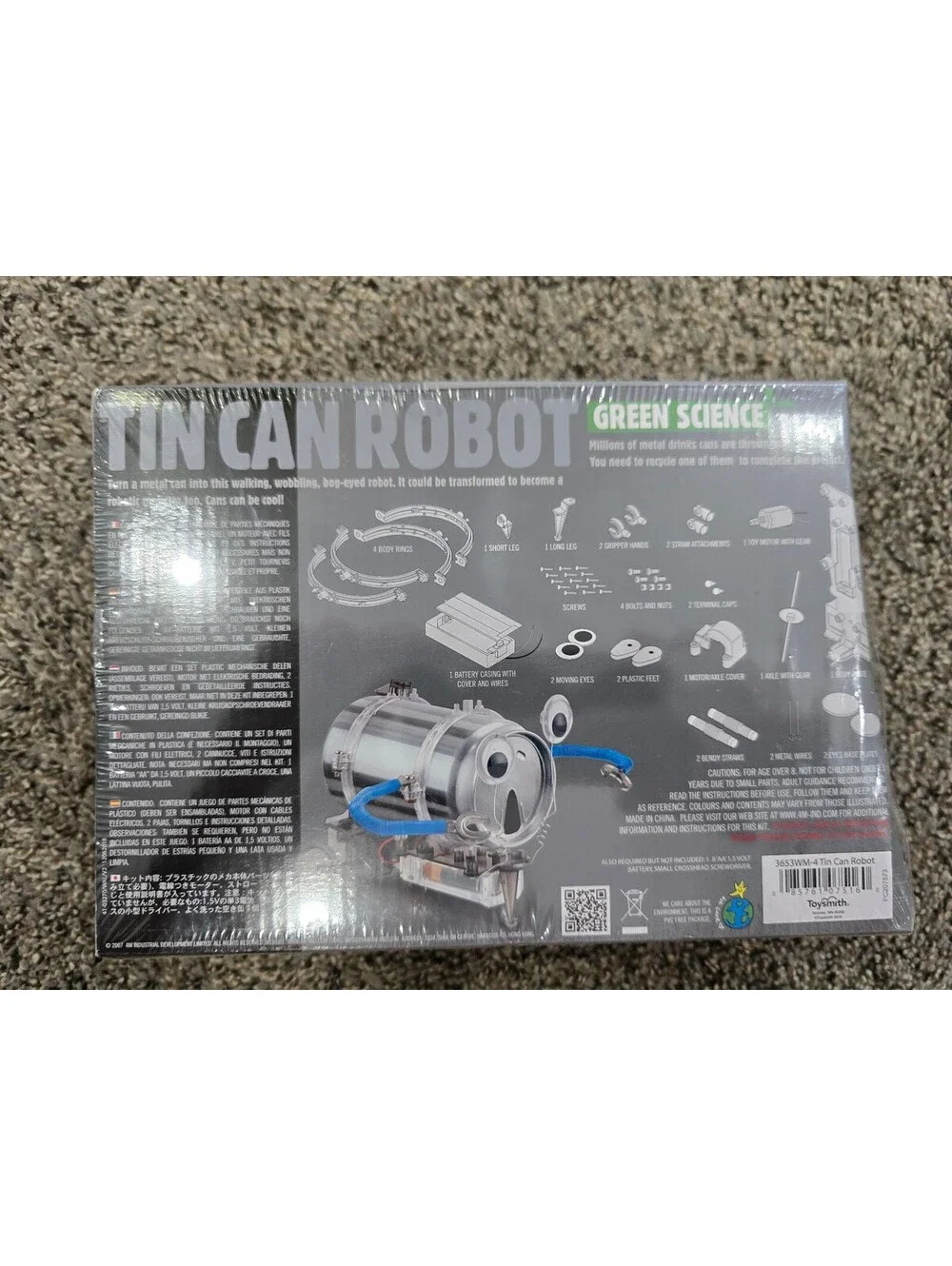 4M Tin Can Robot Fun Mechanics Kit - Green Science Educational Toy